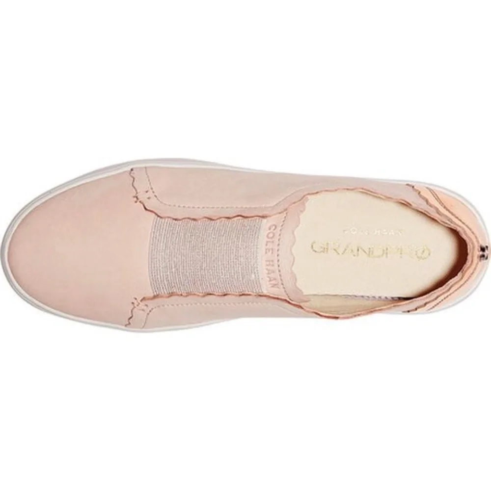 Cole Haan Grand Crosscourt Street Scallop Peach Blush Nubuck/Rose Gold Sneakers - Picture 3 of 8